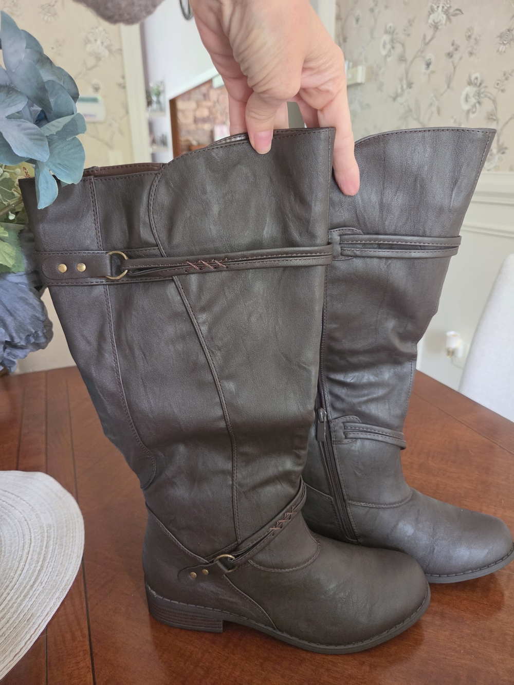 Women's Tall Riding Boots - Dark Brown